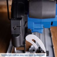 Spindle lock for easy saw blade replacement on cordless circular saw