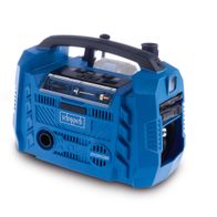 Scheppach Hybrid Compressor Airforce 6, oil-free, featuring 2 USB ports and multiple drive options