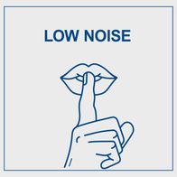 Icon depicting low noise operation of an air compressor