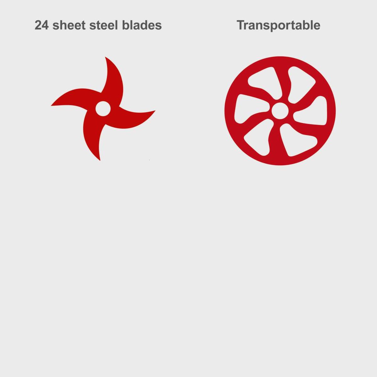 24 steel blades for motor hoe with portable design