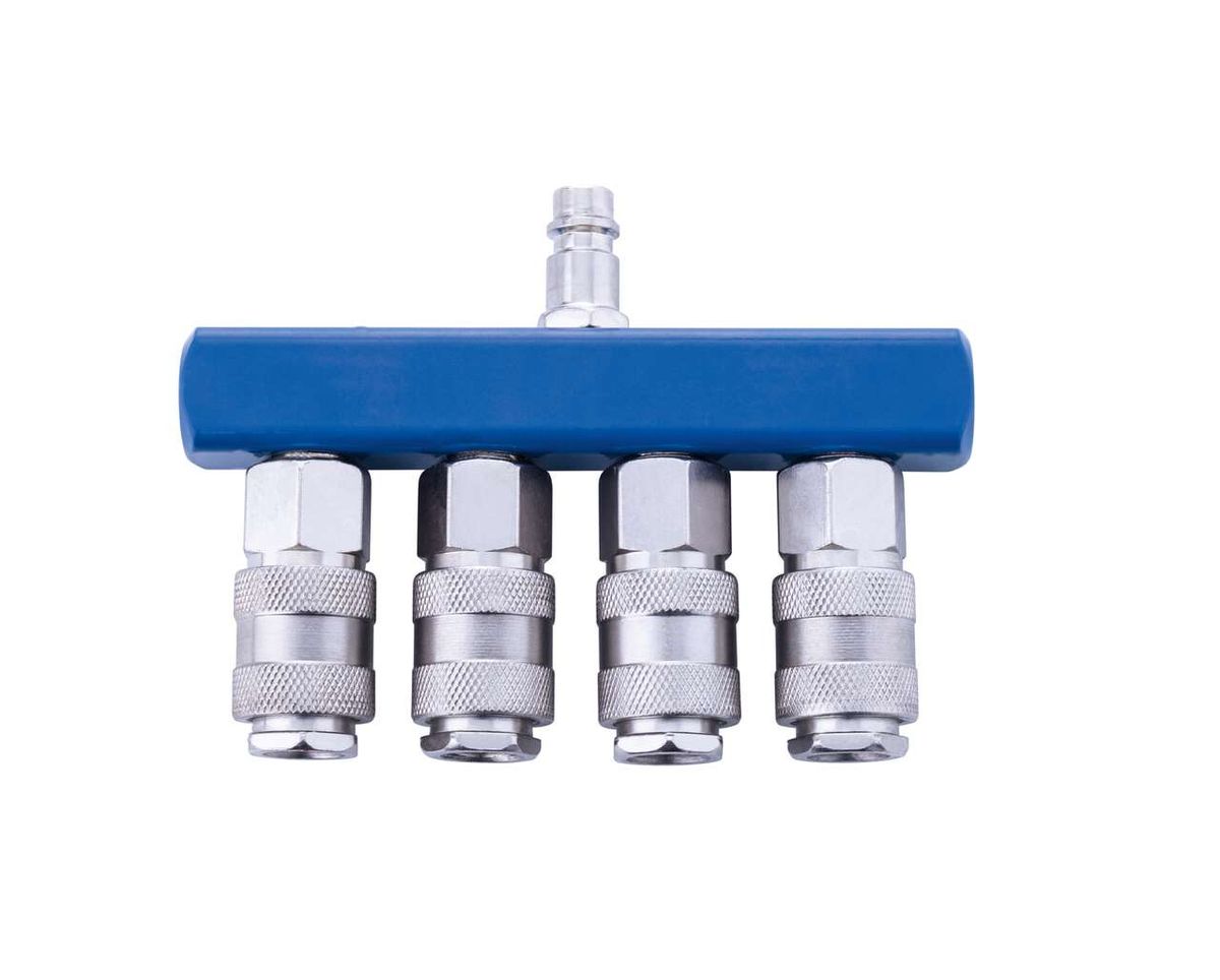 4-way air manifold quick coupling connector for Scheppach accessories