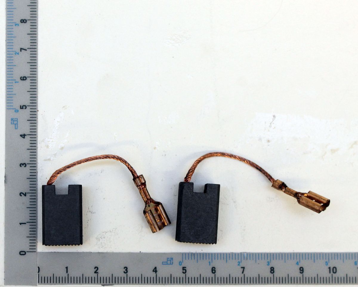 Carbon brush set with two brush heads and connectors for Scheppach tools