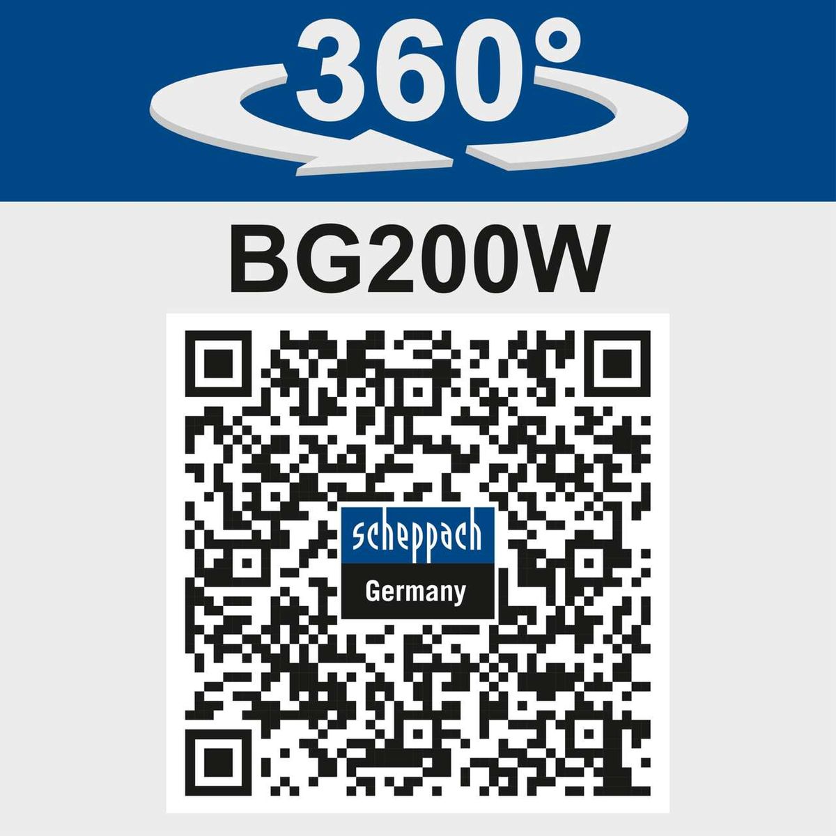 Scheppach tool featuring 360° rotation with BG200W model designation