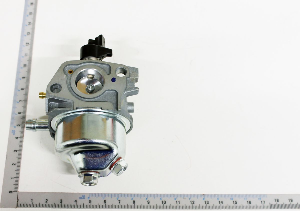 Scheppach carburetor with adjustment mechanism and fuel inlet connection
