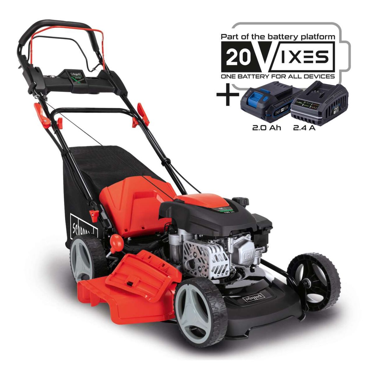 Scheppach self-propelled lawnmower MS150-46E with 20V Vixes battery platform