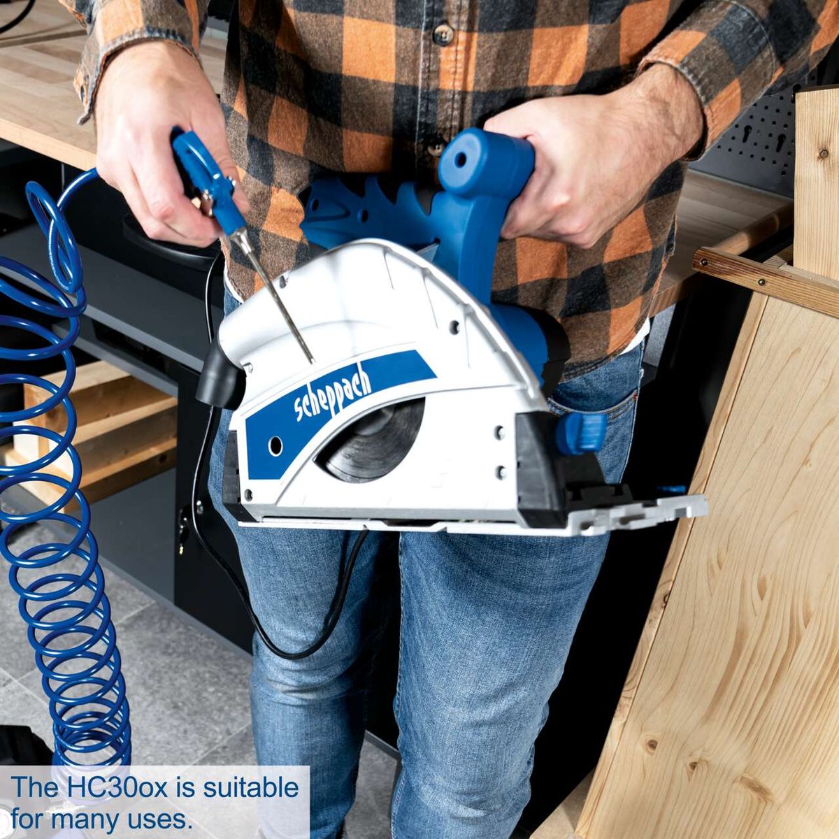 Scheppach HC30ox air compressor with versatile usage indication