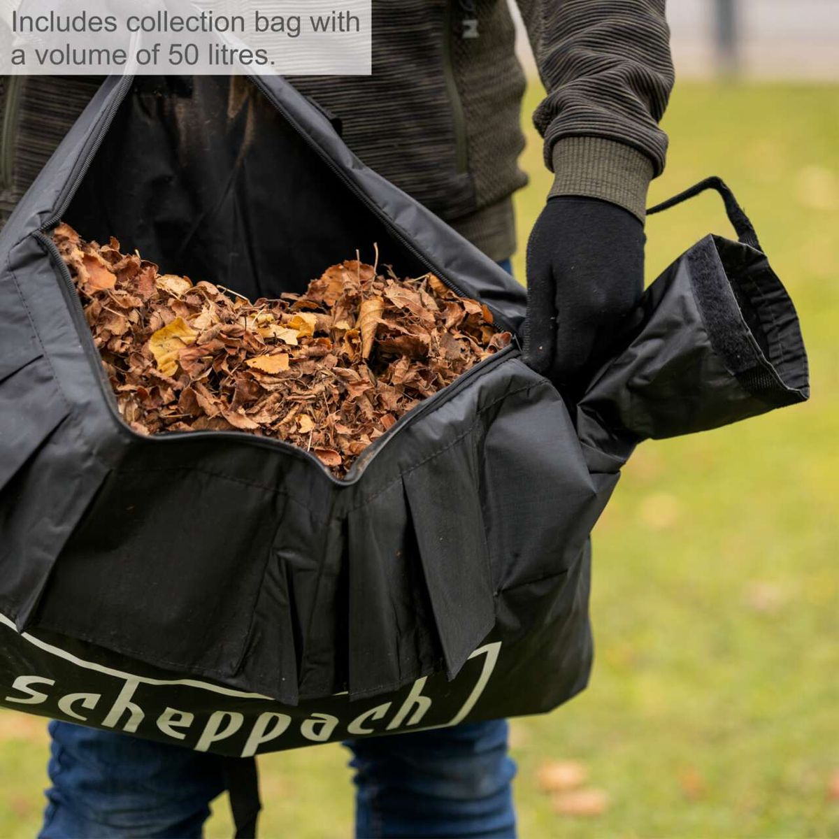 50-litre collection bag for Scheppach leaf blower system