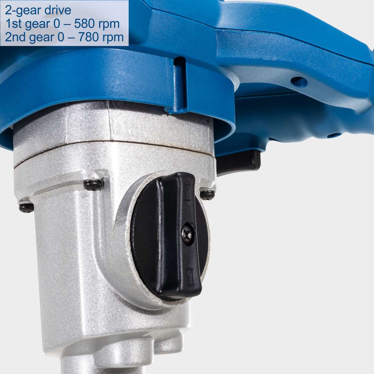 Hand mixer with 2-speed gearbox, rpm range 0–580/780 for PM1600