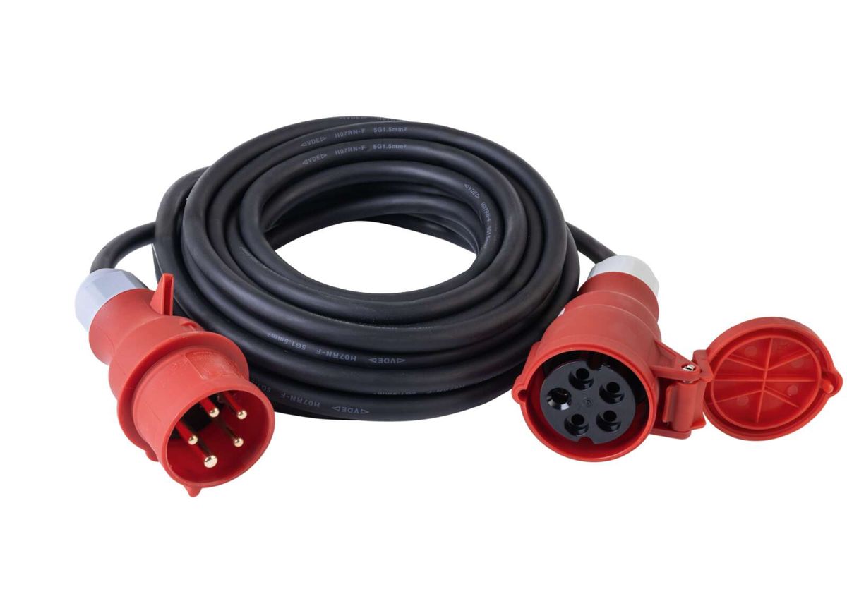 10-meter extension cable, 5-pin, 1.5 mm² cross-section, for 400V use
