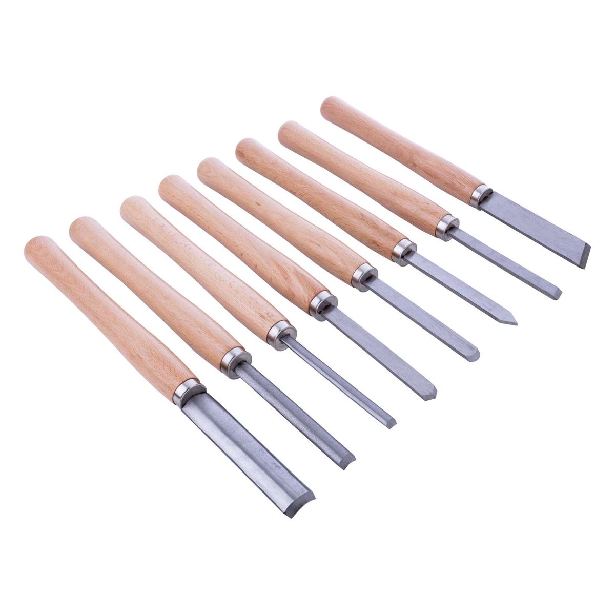 Set of chisels and files with wooden handles for fine woodworking