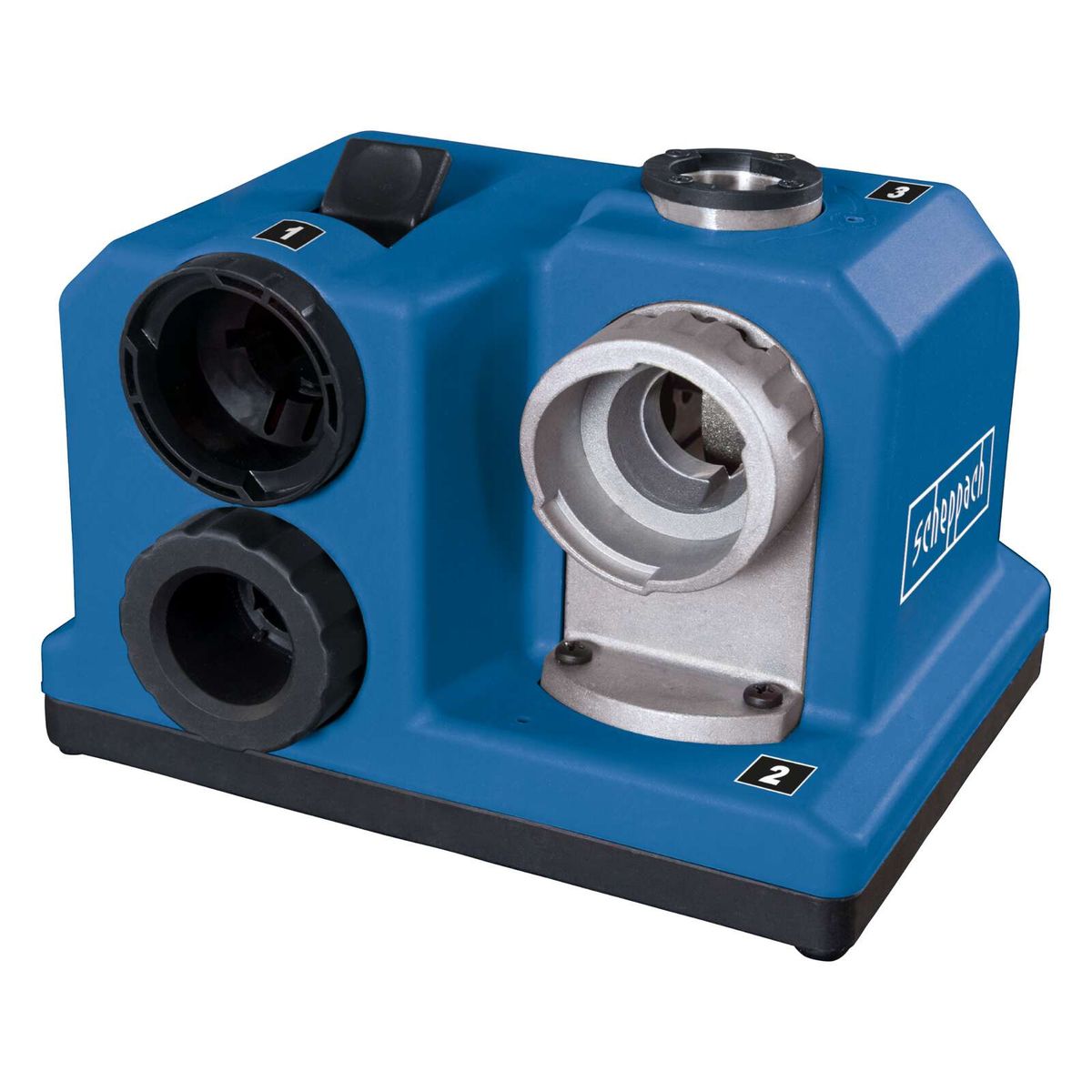 Scheppach drill bit sharpener with three grinding heads for HSS drills (3–13 mm)