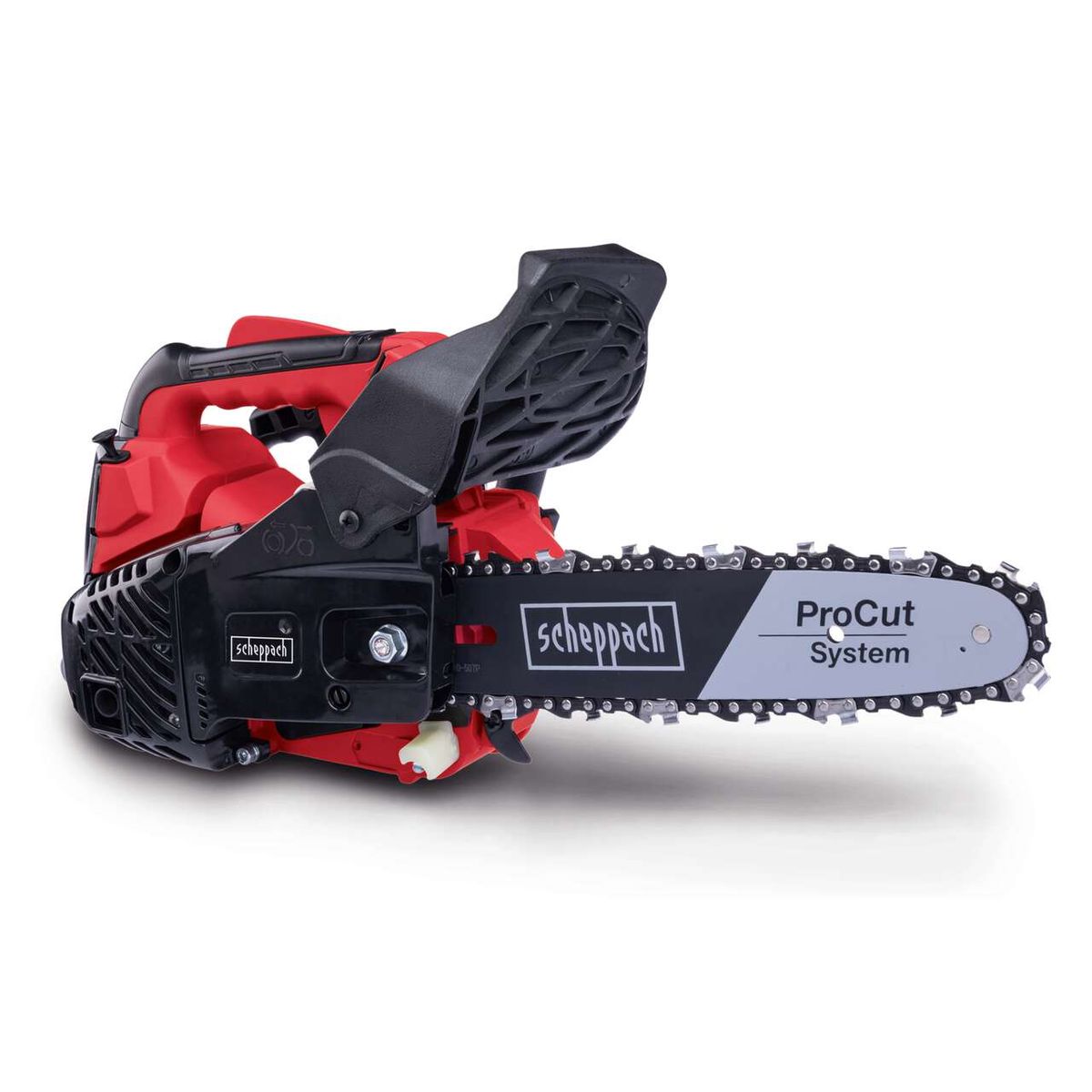 Scheppach petrol-powered pruning chainsaw with ProCut blade, 2-stroke engine, cord pull starter
