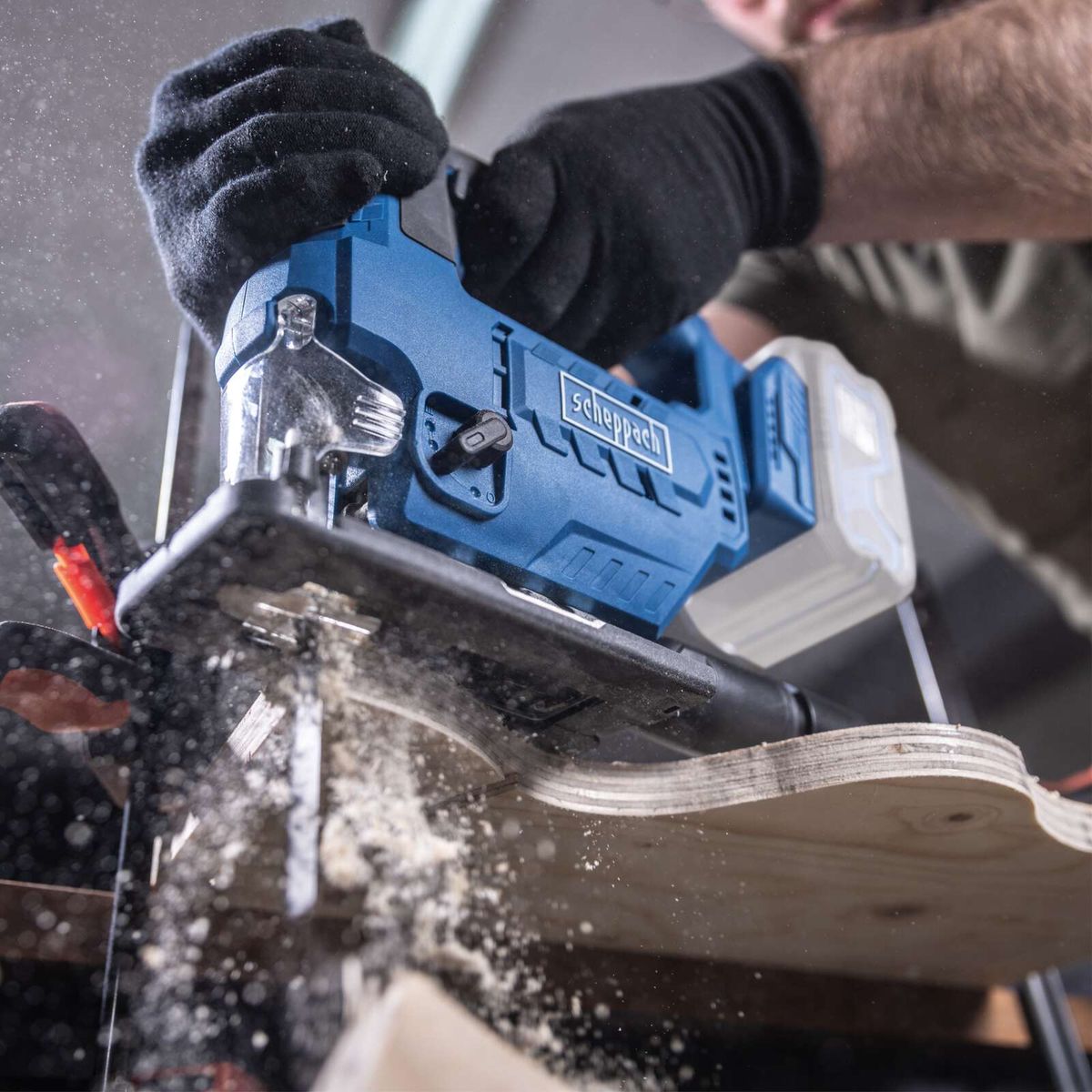 Cordless jigsaw with bevel cut capability, 19 mm stroke length, 0–2400 rpm