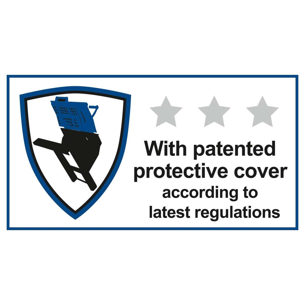 Patented protective cover for tilting log saw HS510 according to latest regulations