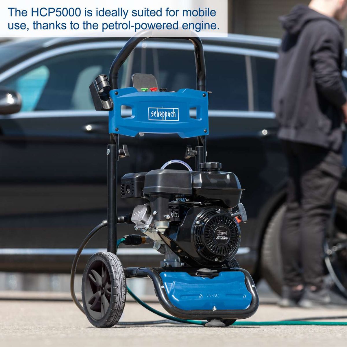 HCP5000 petrol-powered high-pressure cleaner for mobile use