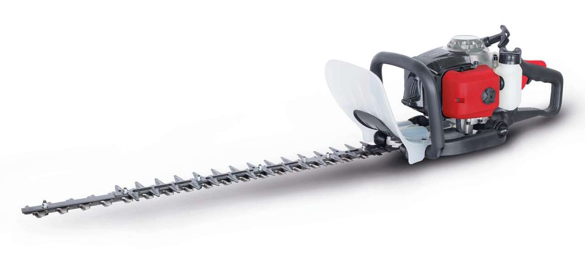 Scheppach petrol hedge trimmer with extended blade, for precise trimming tasks