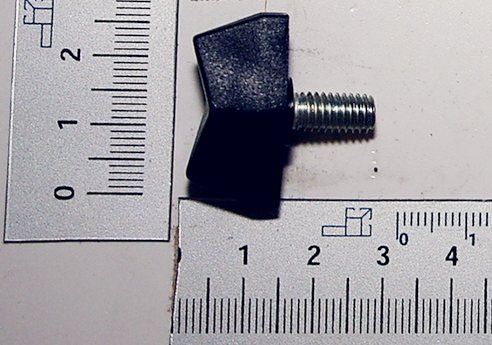 Wing nut with integrated head, M6x12