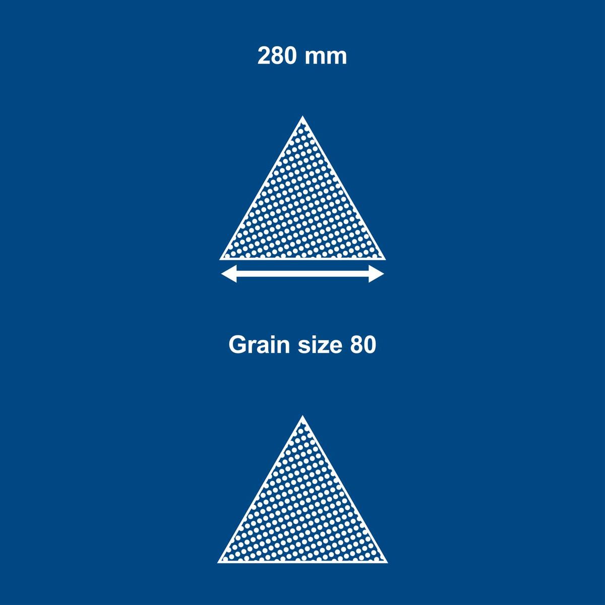 Triangular sanding paper, grain size 80, 280 mm size – Set of 10 pieces