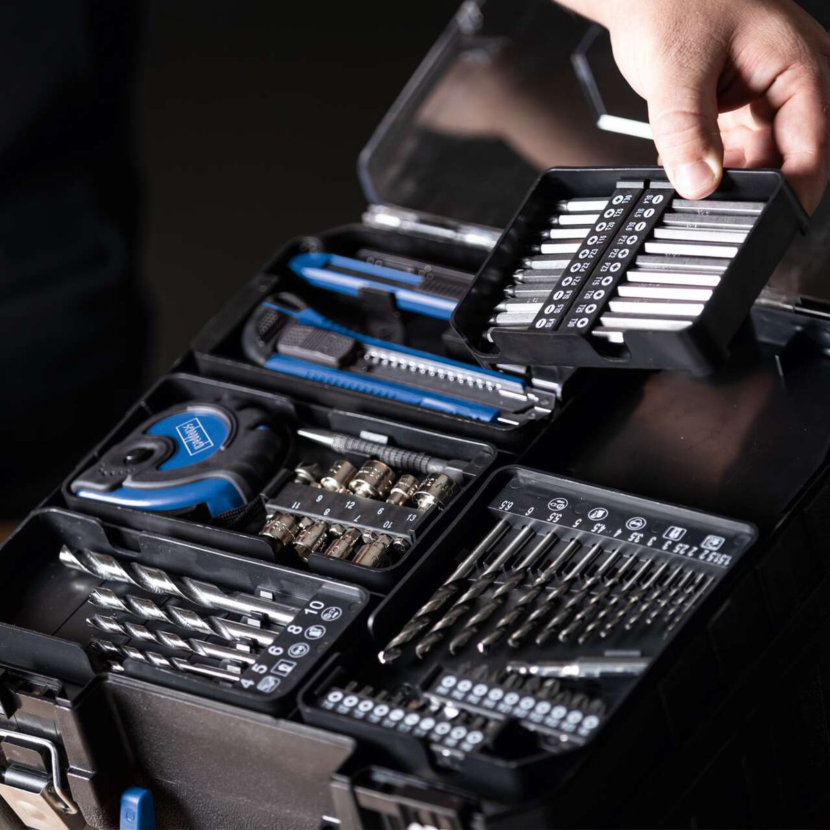 Tool set with screwdriver and cable ties for mobile workshop C-DTB74/1-X