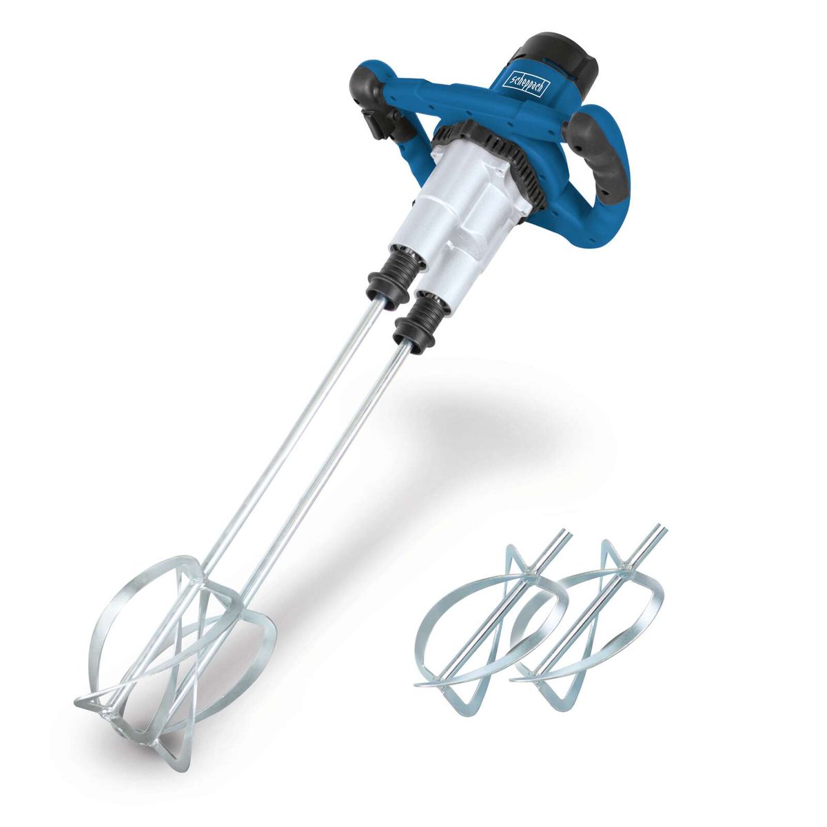 Scheppach double paint and mortar mixer with integrated stirrer for precise mixing