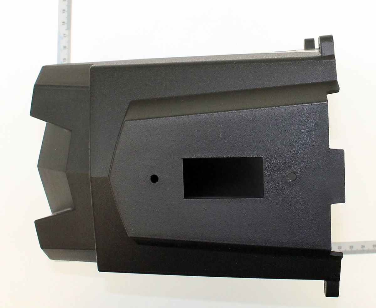 Side view of a motor housing with integrated scale