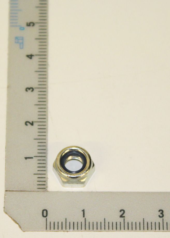 Selflocking hexagonal nut M6, galvanized, close-up