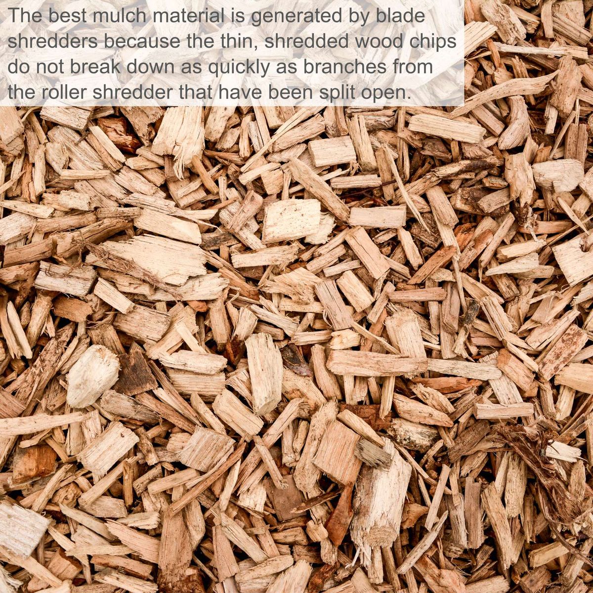 Wood mulch from finely shredded wood by Scheppach electric shredder, suitable for garden waste