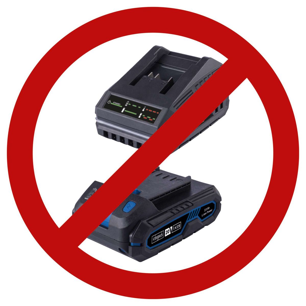 Scheppach 20V battery-powered lawnmower with charging function and operational data display