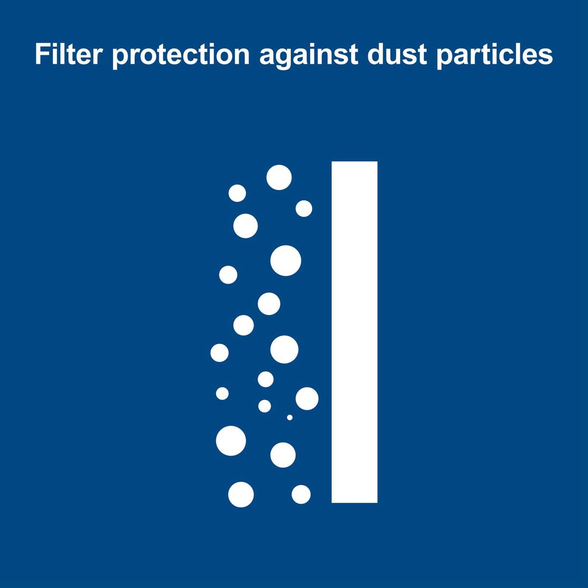 Filter protection against dust particles