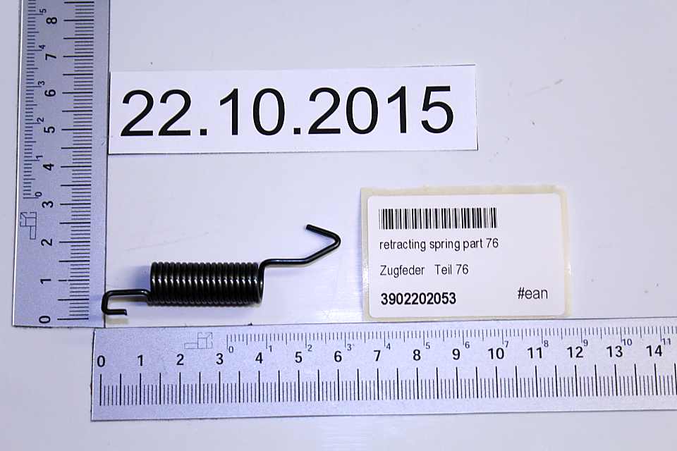 Retracting spring part 76 from Scheppach set, part number 3902202053