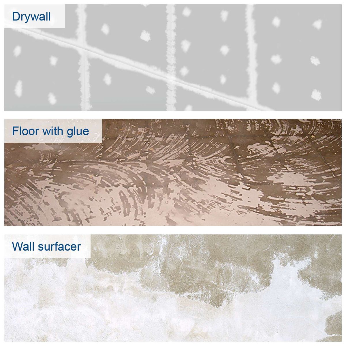 Wall and ceiling sander showing drywall, floor, and wall texture patterns for surface finishing