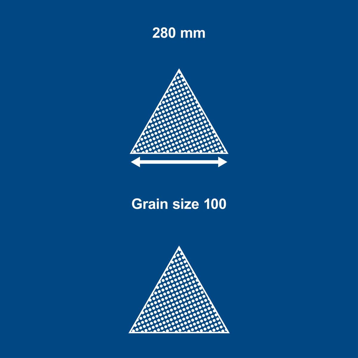 Scheppach grain measurement: 280 mm base spacing for grain size 100