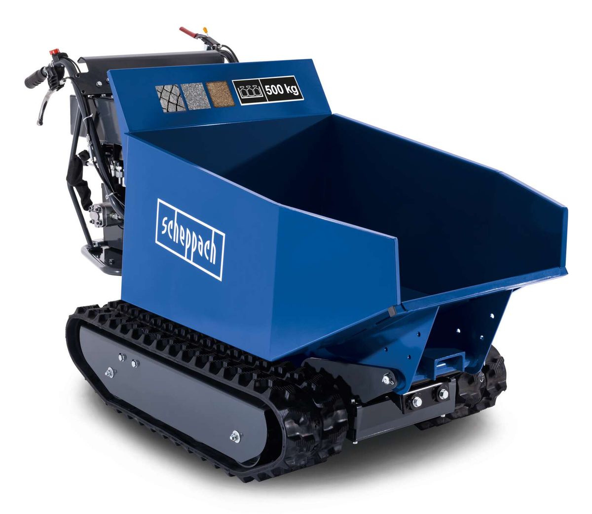 Scheppach dumper with hydraulic dump bed, 500 kg capacity