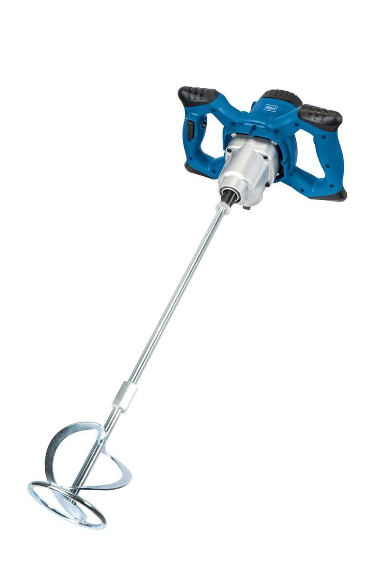 Scheppach paddle mixer with mortar and paint attachment for accurate mixing