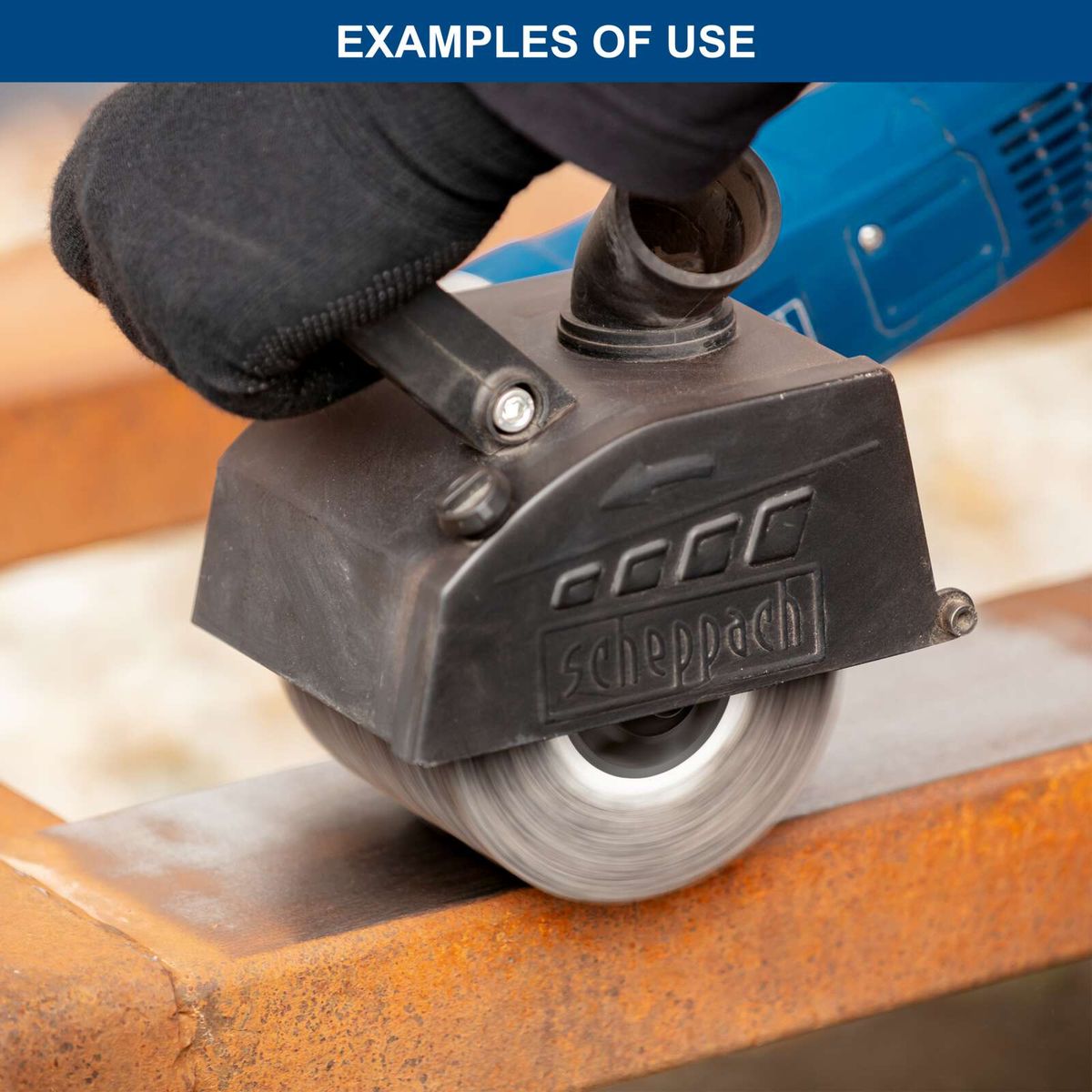 Scheppach tool featuring a safety chime for accurate positioning and user safety