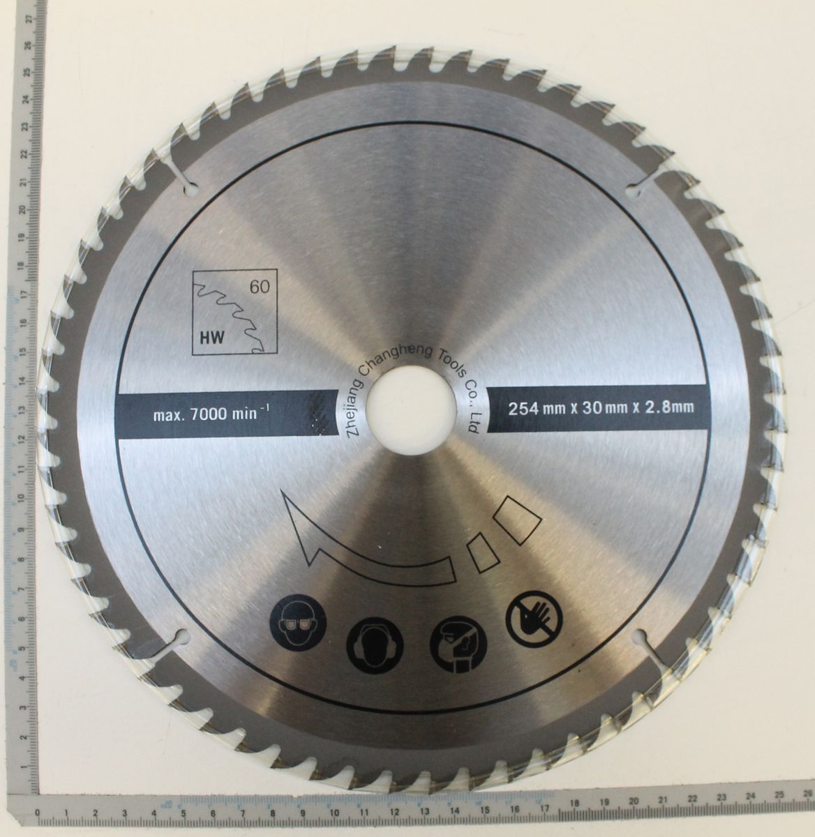 254 mm diameter circular saw blade for Scheppach HW series, 60 teeth