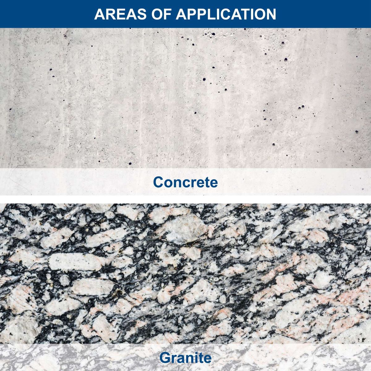 Concrete vs Granite: Rough construction material versus natural stone with distinct veining and speckles