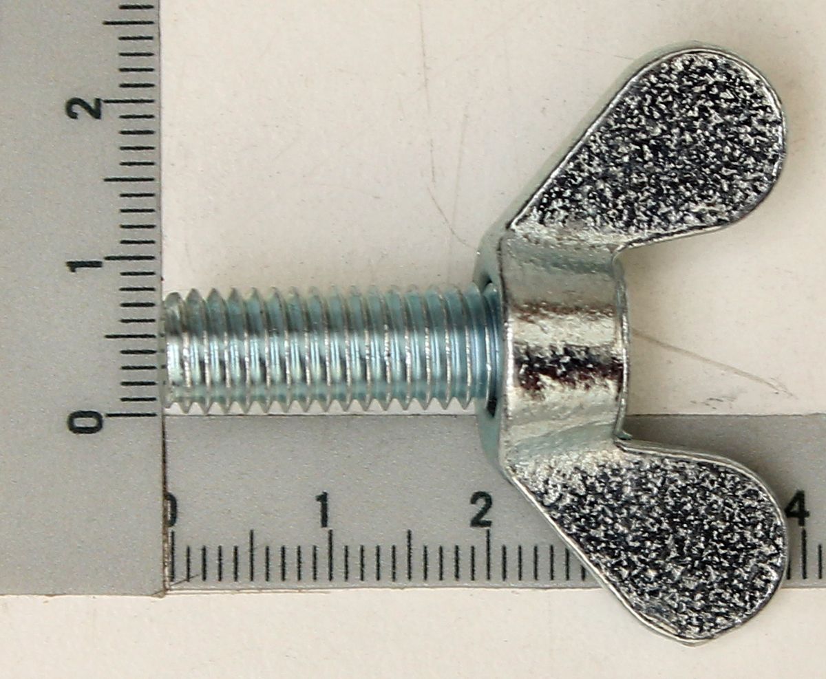Wing screw with integrated socket, M8x20
