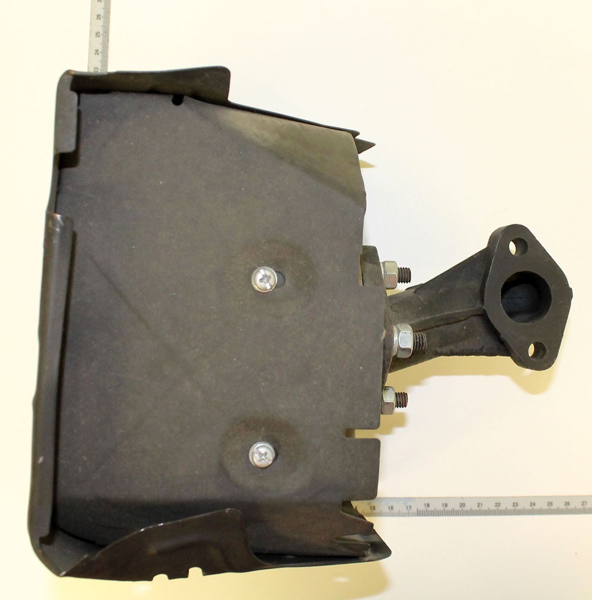 Scheppach exhaust component with mounting bracket and holder assembly