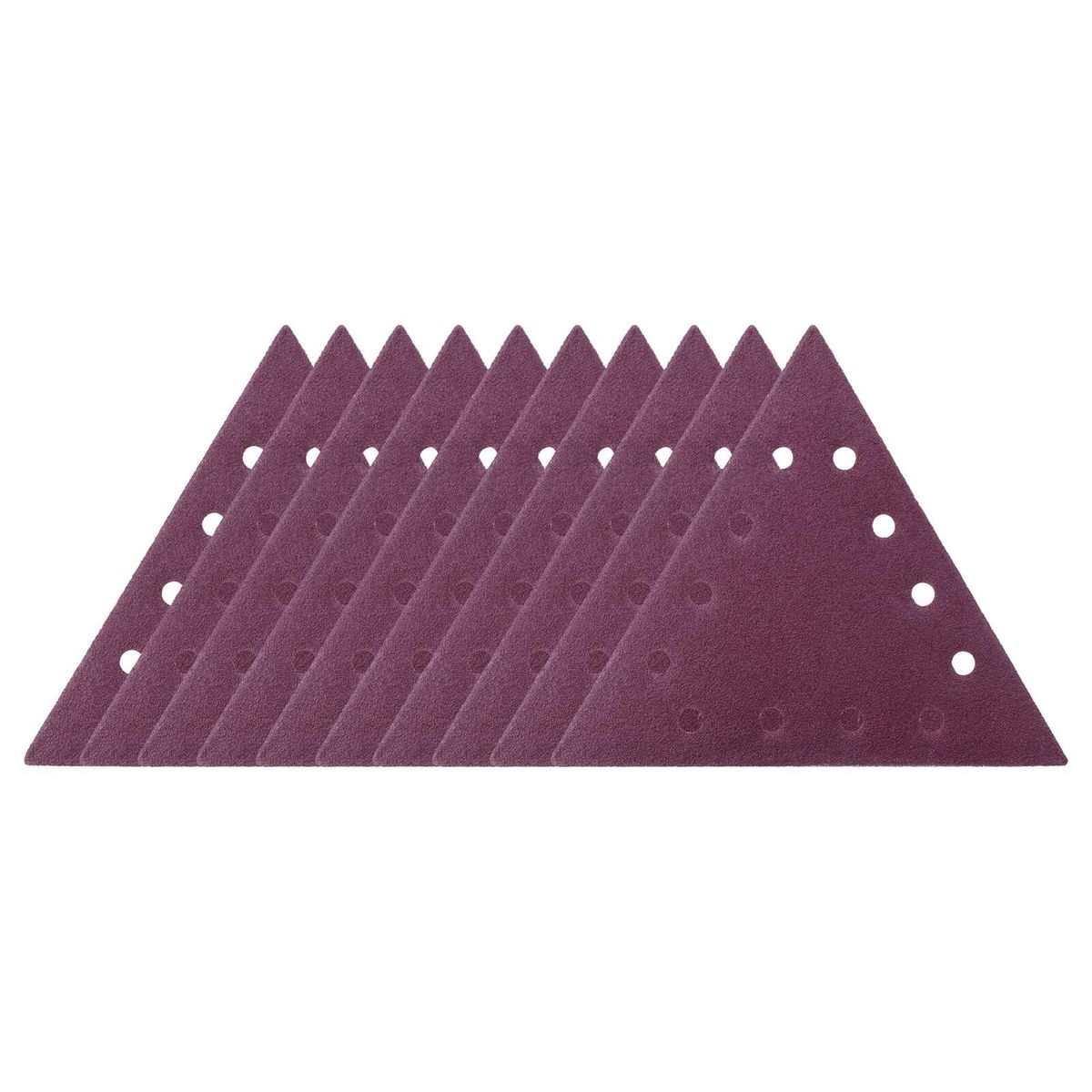Scheppach triangular sanding paper, K80 grit, 10-pack set – textured triangular shape with holes