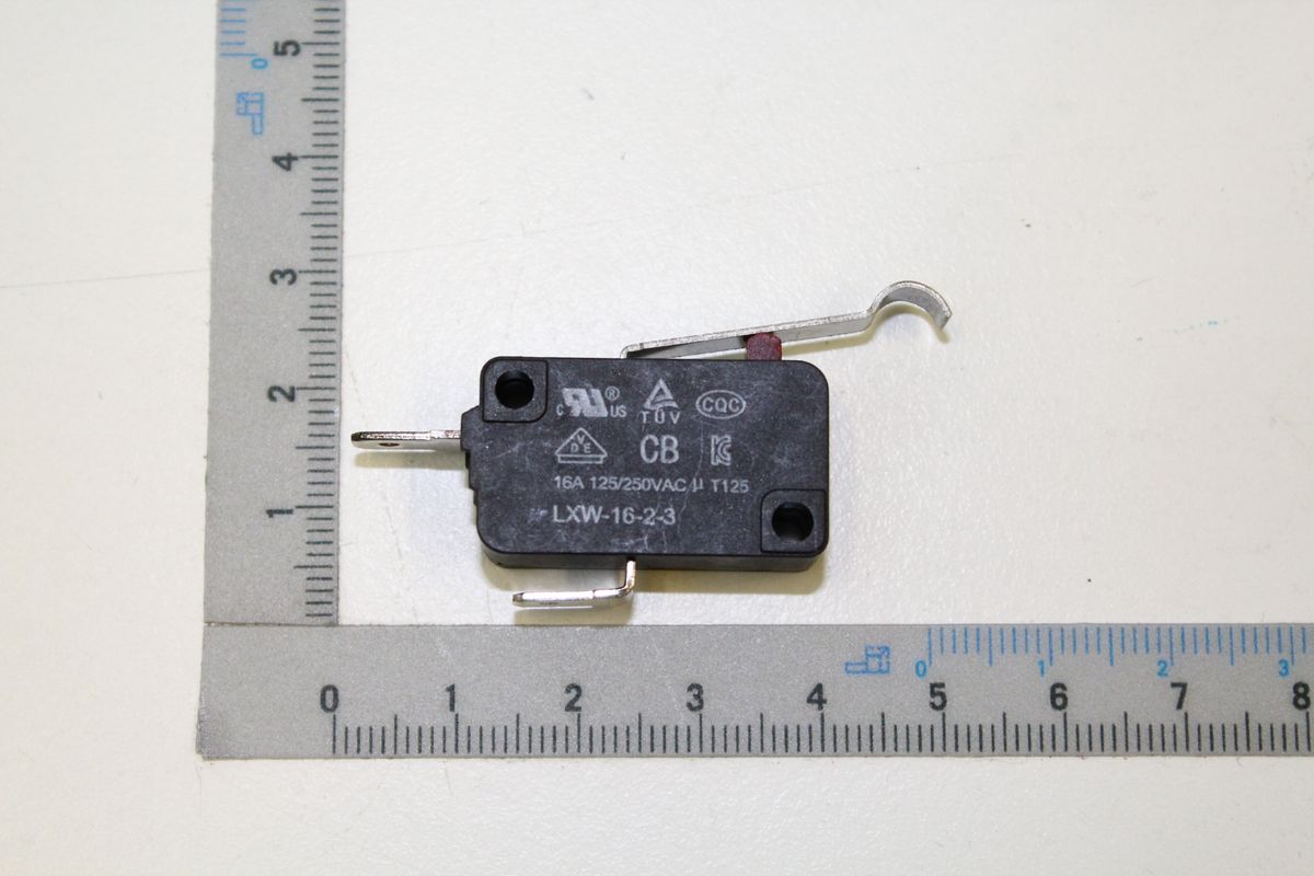 Scheppach micro switch (LXW-16-2-3) with mechanical actuator and safety markings
