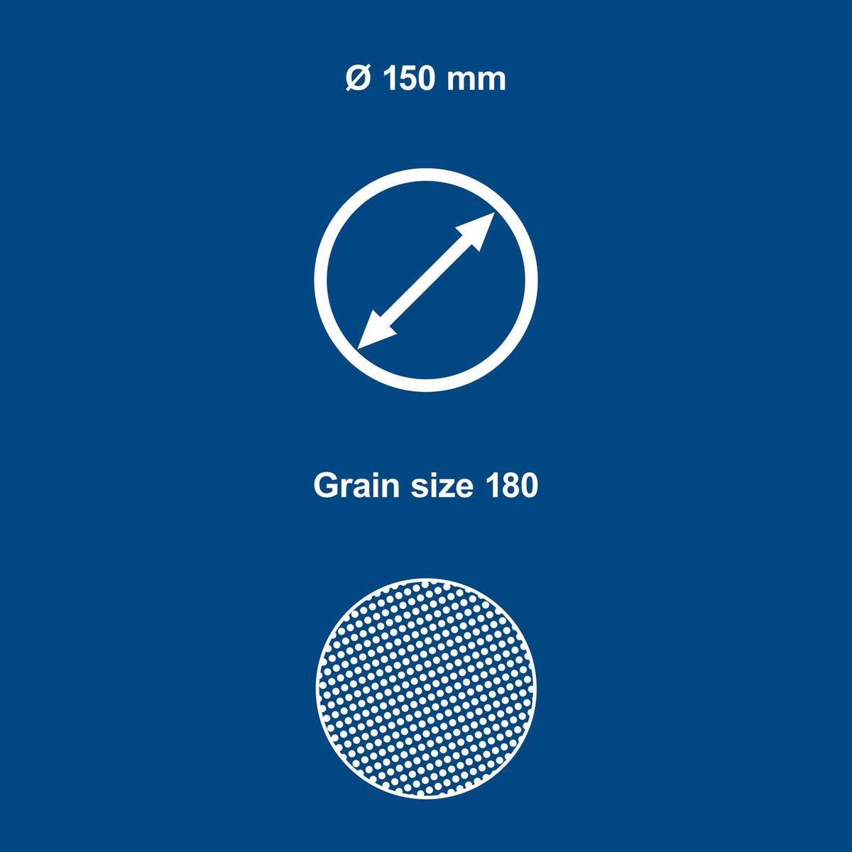 Scheppach torque conversion feature: 150 mm diameter, grain size 180