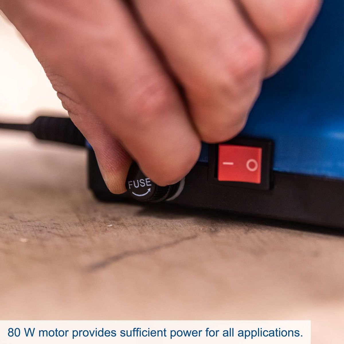 80 W motor providing sufficient power for all applications