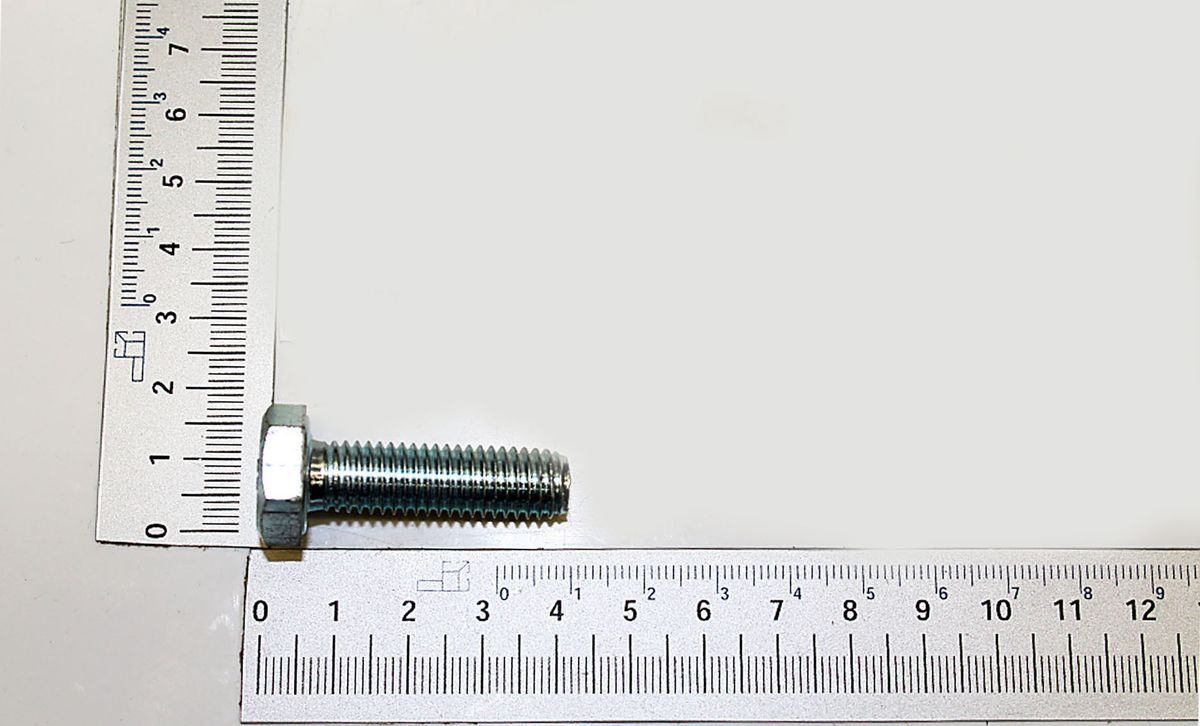 Hexagonal M10 screw, 35 mm long, zinc-coated DIN 933