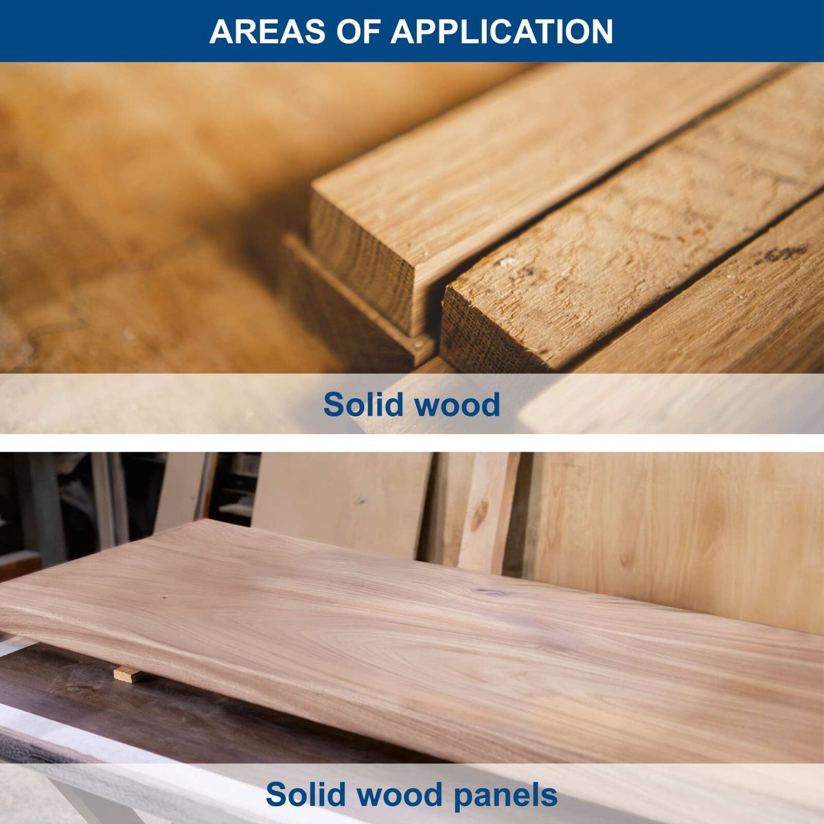 Circular saw blade showing solid wood and solid wood panels applications