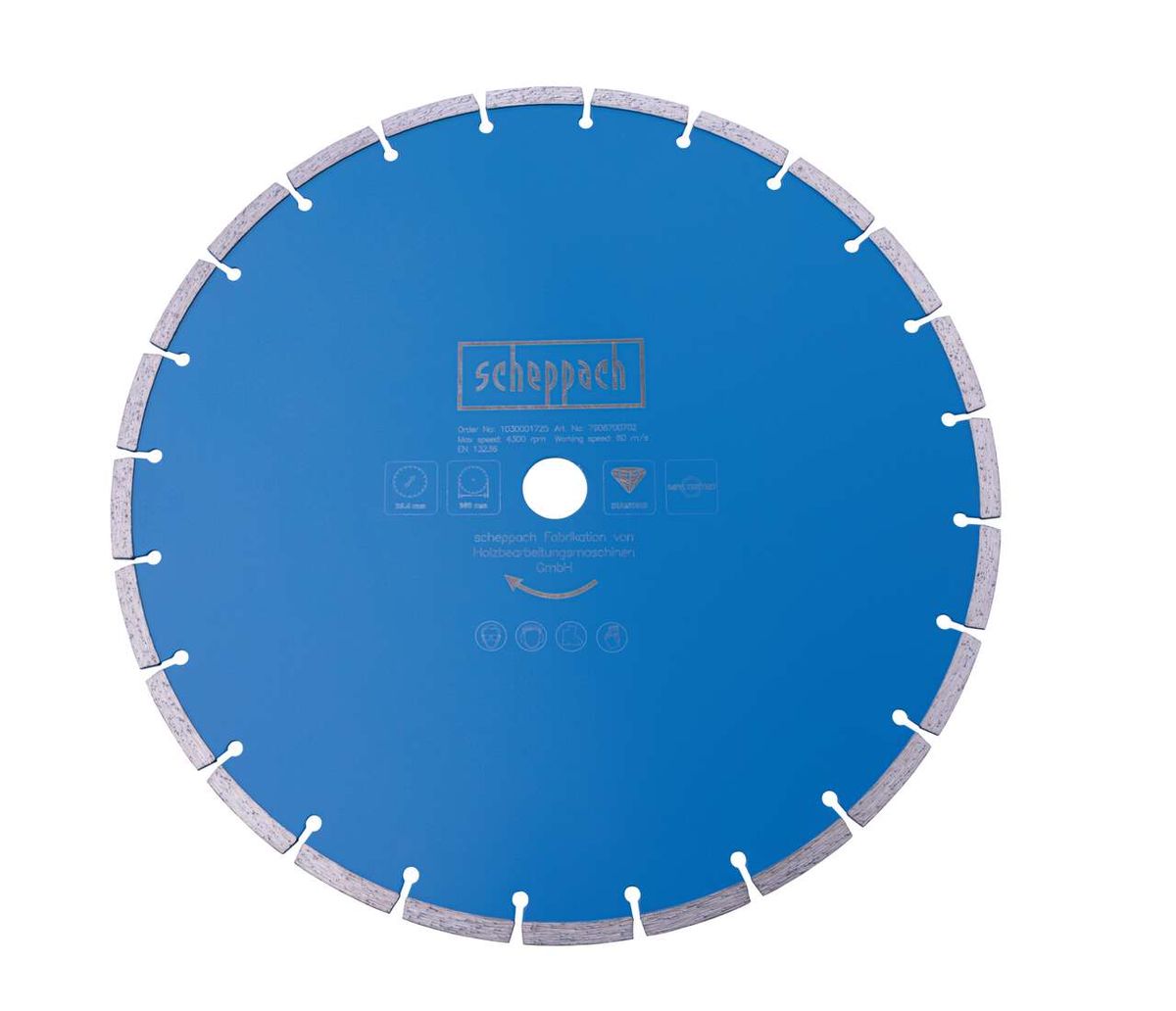 Segmented diamond cutting disc by Scheppach for precise cutting, Ø 350 mm