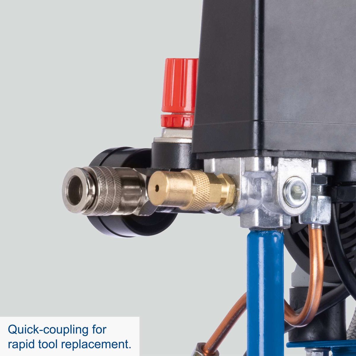 Quick-coupling for rapid tool replacement on air compressor HC08Si