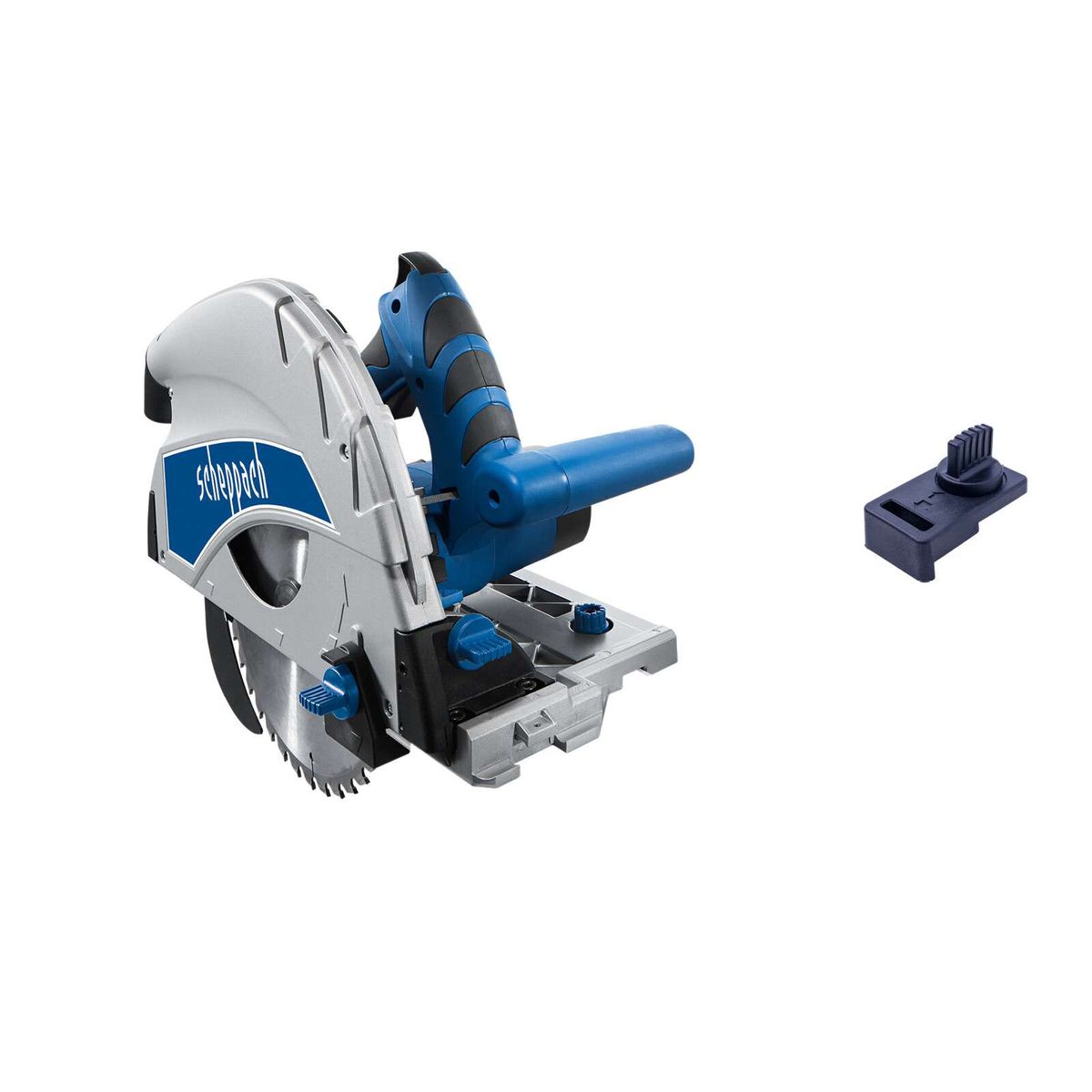 Scheppach plunge saw with built-in blade holder and depth adjustment for accurate cuts