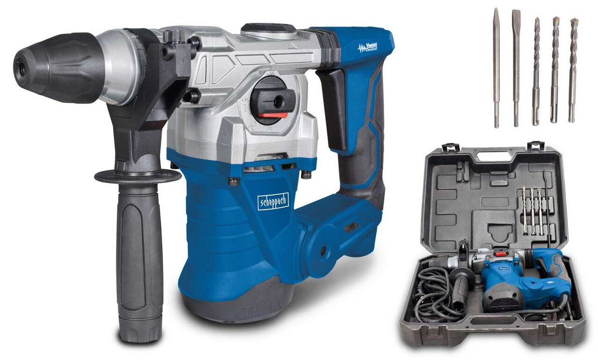 Scheppach impact drill DH1300 Plus with tool case and drill bit/hammer set