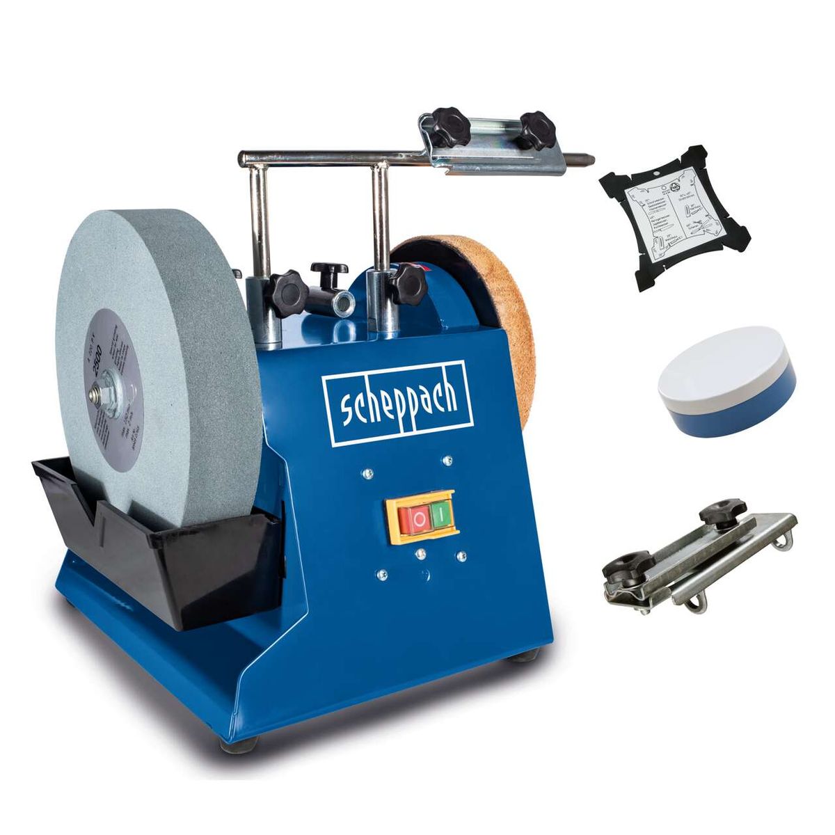 Scheppach wet grinding machine with grinding wheel and operation manual